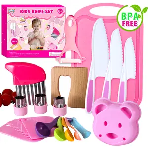 CAROLART 29-Piece Kids Kitchen Playset, Safe Real Cooking Tools for 6+ Years Old, Miniature Cooking Set with Play Kitchen Accessories, Knives, Crinkle Cutter, Cutting Board, Montessori Pretend Play Toys
