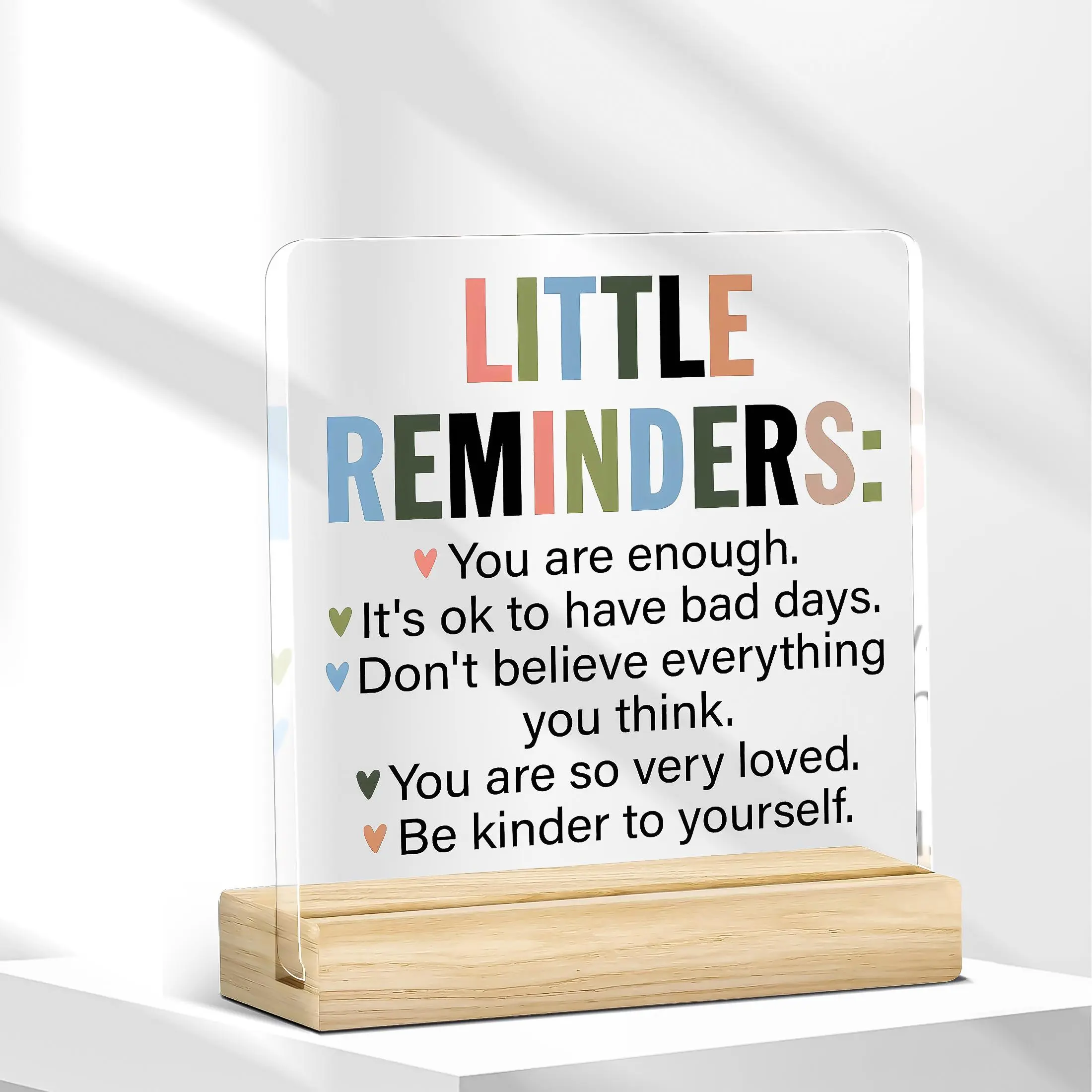 Little Reminders Acrylic Desk Sign, 1 Count Motivational Gift for Employee Recognition, Office Decor, Perfect Desk Accessory for Women, Office & Home, Novelty Desk Decor, Motivational Plaque