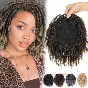 Unisex Short Dreadlocks Hair Topper with Clips In Afro Dreadlock Wigs Twist Braided Hair Wigs Toupee Synthetic Hair Pieces for Thinning Hair