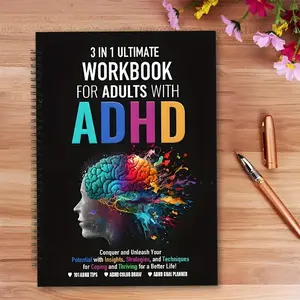 3-In-1 Adhd Workbook for Habit Improvement & Stress Relief Coloring Book, Activity Books, Perfect for Kids & Adults, Enhance Focus & Creativity