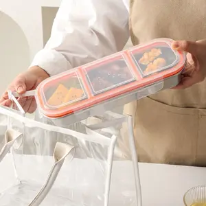 304 Stainless Steel Food Storage Box, Reusable Snack Container with Dividers and Lid, Lightweight Non-Toxic Lunchbox for Office & School, Travel Friendly