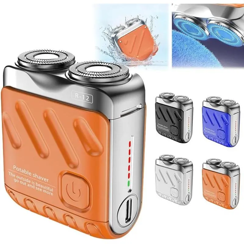 Mini Electric Beard Shaver, Waterproof & Comfortable Double-Ring Magnetic Cutter, One-Button Long Lasting for Travel & Daily Use, 2025 New Beard Shaver,Shaver for Men, Facial Shaving Products,Mini Usb Rechargeable Shaver
