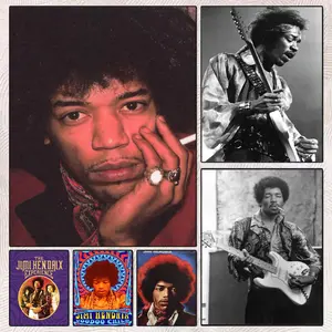 J-jimi H-hendrix Poster Gift with prints Home bedroom living room decoration promotion and display suitable for bedroom bar parlor home decor gift fade-Resistant, Non-sticky, vibrant Wall print poster