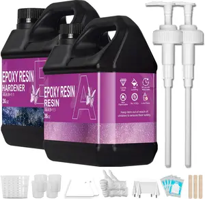 Epoxy  Kit 72OZNewly Formulated  Clear Epoxy ResinStrong, Bubble-Free, Anti-Yellowing Art  ThatSuitable for Casting, DIY,  Art, Molds, , Easy to Mix 1:1 Ratio