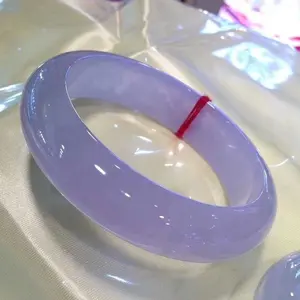 Natural Burma Jade Ice Waxy Kinds Violet Jade Bracelet
