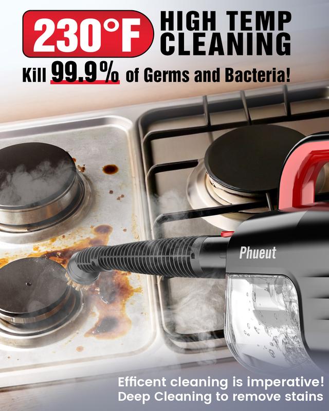 Phueut Lightweight Detachable Steam Mop Cleaner - 2 Modes 3 Temp Levels, Heavy Duty Powerful Handheld Steam Cleaner for Cleaning/Hardwood/Tile Grout Phueut Lightweight Detachable Steam Mop Cleaner - 2 Modes 3 Temp Levels, Heavy Duty Powerful Handheld Steam Cleaner for Cleaning/Hardwood/Tile Grout