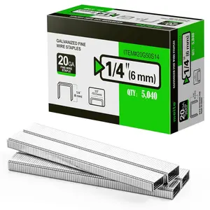 20 Gauge Galvanized Upholstery Staples, 1/2-Inch (12.3 mm) Crown with 1/4-Inch Length, Heavy Duty for Construction, Furniture, Crafts & DIY Projects (1 Box)