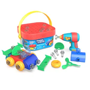 Educational Insights Design & Drill Build-It Bucket with Electric Drill Toy, 41 Pieces, Preschool STEM Toy, Gifts For Boys & Girls, Ages 3+