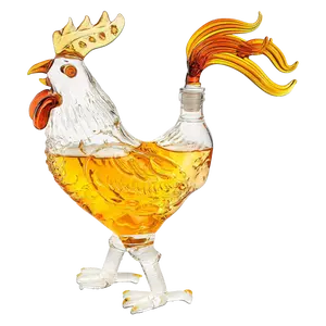 Cock - Chicken Decanter 500ml Whiskey and Wine Decanter - by The Wine Savant, Rooster Glass Decanter For Whiskey, Scotch, Spirits, Wine Or Vodka For Whiskey Lovers