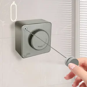 Essential Home Retractable Clothesline 188.98 Inches 5.76m Square Design Space Saving Drying Rack for Bathroom Balcony Household Use Laundry