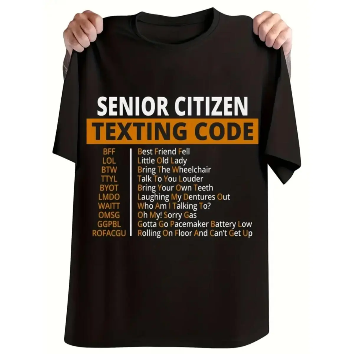 Men's Cotton Classic Fit Humorous Graphic Tee - Short Sleeve, Round Neck, Breathable, Funny Novelty Print, Made in USA Menswear Top, Slogan Tees, Casual & Classic T-Shirts, Technoblade Merch, Father's Day Gift for Senior Citizens