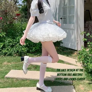 Puffy Tulle Lolita Underskirt Petticoat Tutu Dress for Women & Kids Bridal Ballgown Cosplay Boneless Crinoline