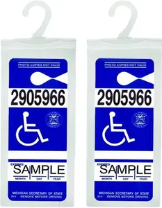 Handicap Placard Holder - Ultra Transparent Disabled Parking Permit Placard Protective Holder Cover with Large Hanger by Tbuymax (Set of 2)