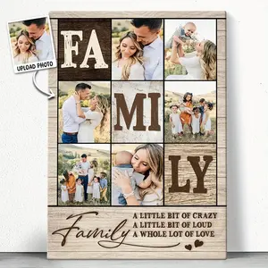 Custom Family Photo Collage Poster, Best Personalized Family Gifts, Wall Art Daily Progress Quote Office Decor