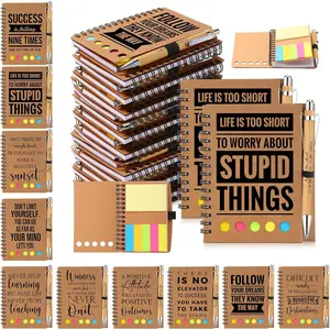 50 Set Inspirational Gifts Spiral Notebooks with Sticky Notepads Motivational  Ballpoint Pens  School Gift Thank You Appreciation Journal for Student Teacher Employee,4.1 x 5.3''