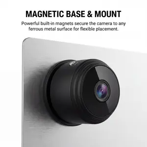 1080P Magnetic Mini Camera | Camera Uses 2.4G WiFi for Live Viewing, Night Vision, SD Card Recording, Portable for Travel, Kids & Daily Use + Free Stand