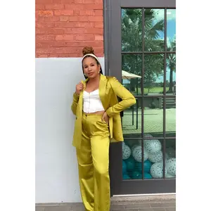 Satin Blazer Set | Green