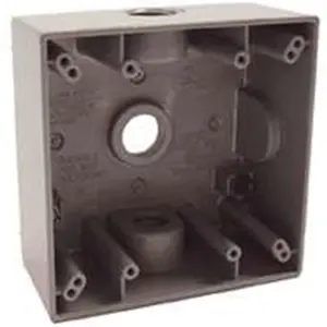 212 MAIN NEMA-Compliant 5333-0 2-Gang Weatherproof 3-Outlet Gray Electrical Box, Suitable for Wet/Dry Locations
