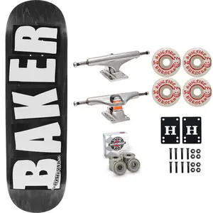 Baker Skateboard Stained Black B2 Shape 8.5" Independent Spitfire Premium Kit