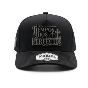 Premium Black Christian Graphic Snapback Hat - "God’s Timing Is Perfect" Design, Streetwear-Style Faith Accessory, Christian Graphic Hats