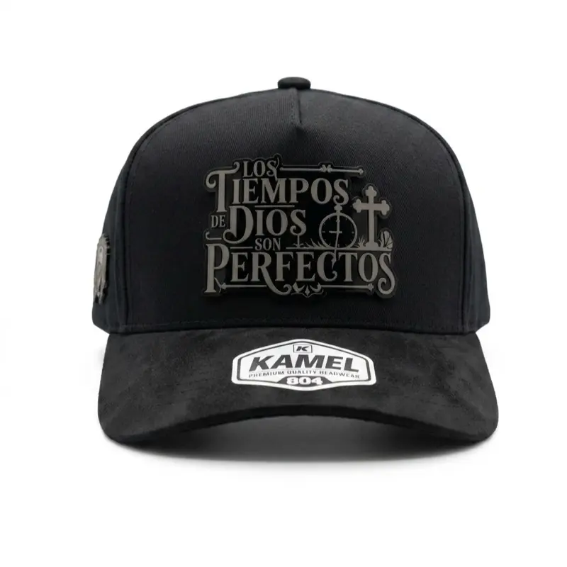 Streetwear Snapback Hat with Suede Brim & Christian "God's Timing Is Perfect" PVC Patch, Adjustable Flat Bill for Men & Women, Fashion Snapback, Hats