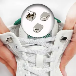 2 Pairs No-Tie Elastic Shoelaces with 8 Buckles – Black & White Flat Lazy Laces, Easy Slip-On for Adults & Kids Sneakers & Casual Shoes