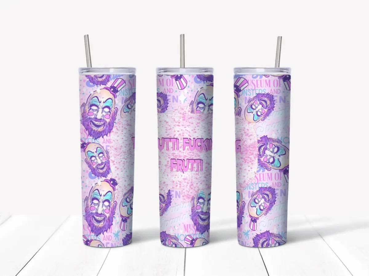 Horror star valentines Captain spaulding 20oz 30oz skinny tumbler (Glow in dark) Drinkware Flasks Lid Coffee Bottles Water Bottles Portable Mug Bottled