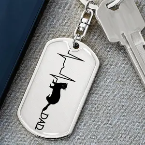 Ferret Dad Personalized Engraved Dog Tag Keychain