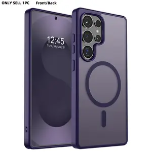 Magnetic for Samsung Galaxy S26 Ultra S26Plus S25 Ultra S25FE S24 Ultra S23 S22 Ultra Plus Protective Case Cover(Compatible with MagSafe) (Military Grade Drop Protection) Slim Translucent Shockproof Phone Case,Black