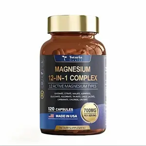 Tortalia 12-in-1 Magnesium Complex Dietary Supplement - 700mg per Serving, 120 Vegetarian Capsules for Muscle, Heart & Relaxation Support, Made in USA -  macaroot apple cider vinegar probioticwomen magnesium supplement