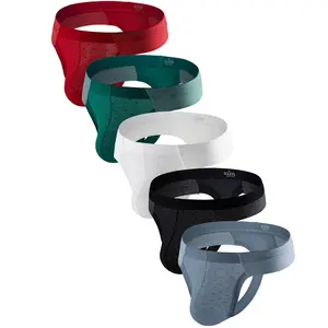 Men's Sexy Mesh Thong Underwear, Lightweight Low Rise T-Back Bikini, Breathable Comfortable Stretchy Male Thong, 5 Pack Assorted Colors