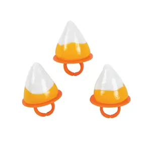 1 1/2" 7 oz. Candy Corn Ring Honey Lollipops - 12 Pc.