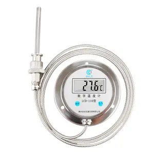 All Stainless Steel Bimetallic Digital Display Thermometer Industrial High-Temperature  Temperature Gauge