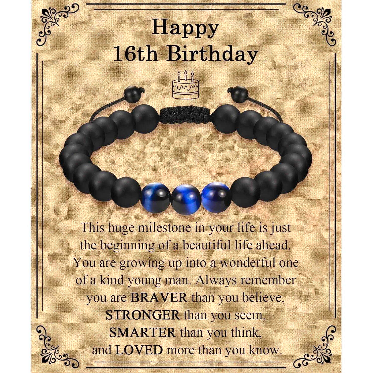 13th 16th 18th 21st 30th 40th 50th 60th Birthday Gifts for Boys Men Him, 11-21 30-60 Year Old Boy Male Man Birthday Gifts Birthday Bracelet for Son Brother Grandson Nephew Dad Husband Friend Boyfriend