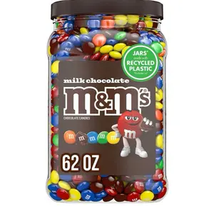 M&M'S Milk Chocolate Candy 62 oz - Chocolaty Treats in Clear Jar ideal gift Snack Bonbon Dessert easter day