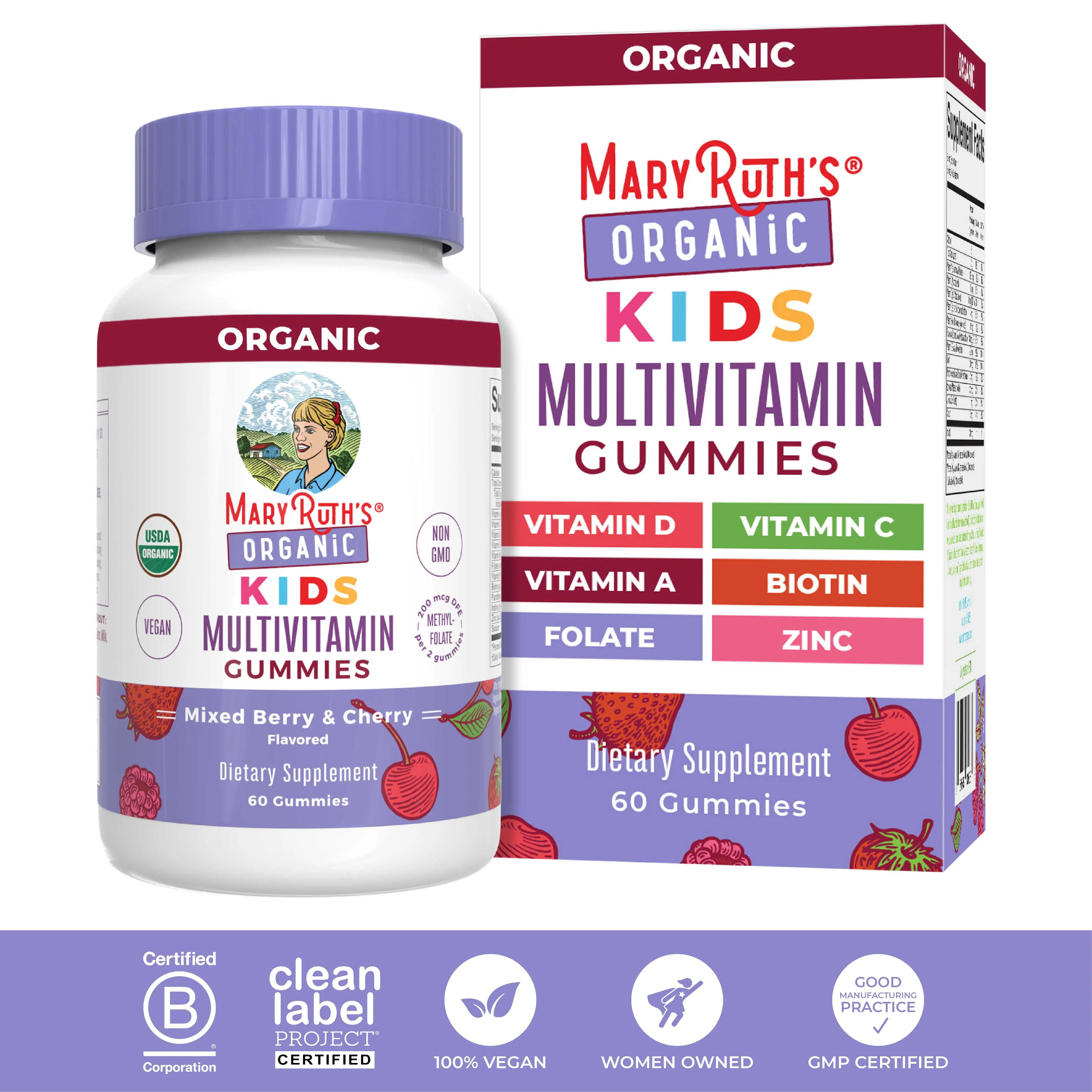 MaryRuth's Organic Kids Multivitamin Gummies - Immune Function - Bone Health - O...