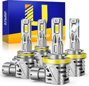 Ursprung 2026 Upgraded H11 9005 LED Bulbs, 12X Super Brighter, 6500K Cool White, 1:1 Mini Size for H8/H9 HB3 Daytime Running Light Modules, 10 Years Lifespan, Pack of 4
