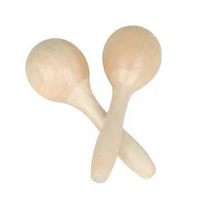 Maracas Hand Percussion Rattles with Salsa Rhythm for Party Wooden Sand Balls