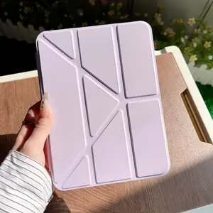 Anti-Drop Magnetic Foldable Tablet Case for iPad Air/pro 11-Inch M2, Lightweight Transparent Tpu Cover with Pen Slot, Full Protection