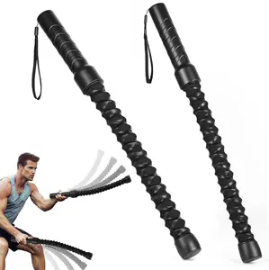 Battle Rope, 2Pcs Battle Ropes for Home Gym, Ropeless Weighted Battle Ropes, Professional Portable Black Exercise Rope for Indoor Outdoor Home Gym Office Strength Workout cordless train rope fitness equipment