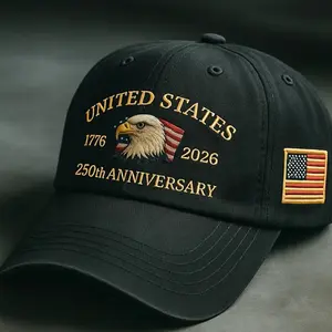 Us 250th Anniversary Eagle Embroidery Hat, Vintage Eagle Patch Sun Protection Baseball Cap, Outdoor Shade Gift for Family Friends