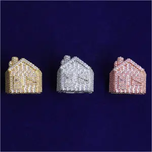 purity elegant french Best friend gift men's European and American style hip-hop men's house ring electroplated fashion personality fashion high-end ring     matching  rings  with  my  bestie Complimentary shipping Trendy Jewellery Accessories