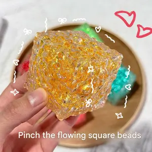 Acrylic Sugar Cube Squishy Toy |   Candy Color Stress Relief Fidget Toy |   Textured Sensory Squeeze Toy for Kids & Adults