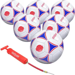 Premier Soccer Balls - Single or 6 Pack - Sizes 3, 4, 5, with Ball Pump