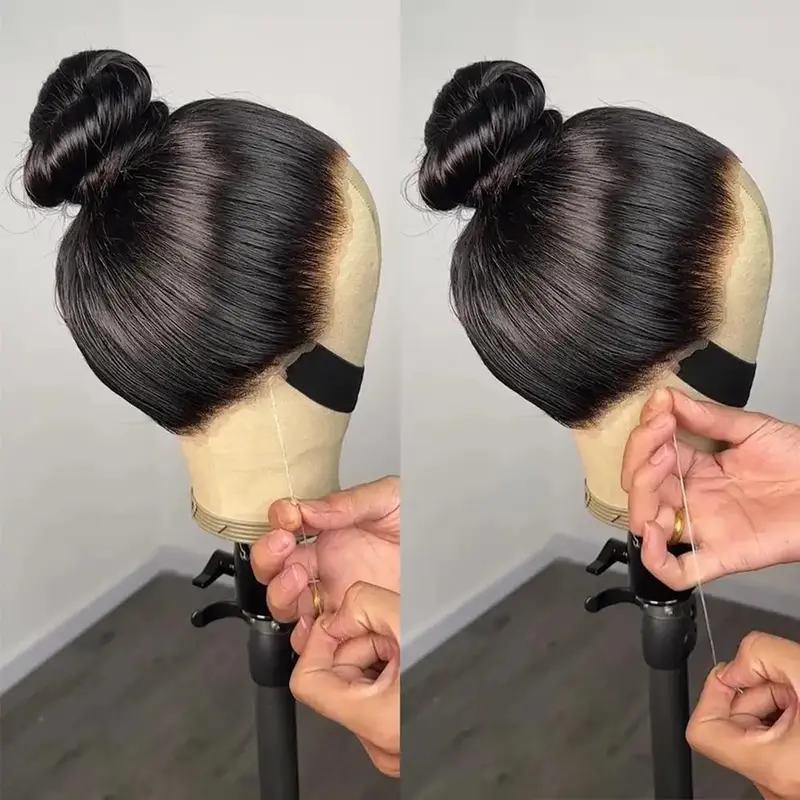 360 Full Lace Wig for High Ponytail  Bone Straight Human Hair Pre Plucked Lace Wig Bone Straight 360 Lace Front Wig Human Hair Wigs for Black Women 180 Density Pre Plucked with Baby Hair Nature Color