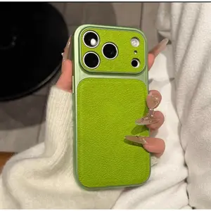 Good-looking Lychee Skin Texture Changes to Ip17promax Phone Case in Seconds, Various Colors, All Inclusive Lens Protector, Applicable to Ip16, 15,14