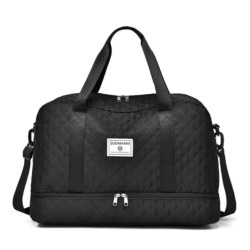 Quilted Multifunctional Travel Duffle Bag - Waterproof, Large Capacity Pet Carrier with Wet-Dry Separation, Shoe Compartment, Reinforced Handles - Overnight Weekend Carry-On for Dogs & Cats, Quilted Duffle Bag, Multifunctional Travel Duffel