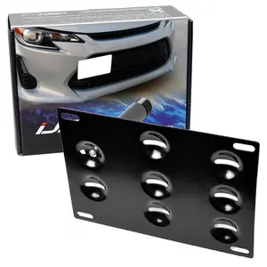 iJDMTOY No Drill Front Bumper Tow Hook License Plate Mounting Bracket Adapter Kit For 2014-2016 Scion tC (AGT20)