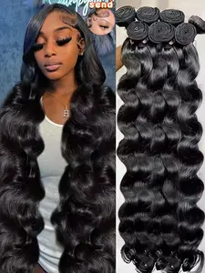JOPEAR【14A Premium Upgraded】Body Wave Bundles Human Hair 1/3/4 Bundles Human Hair Natural Black Color Brazilian Virgin Weave Bundles Hair Extensions #Summer