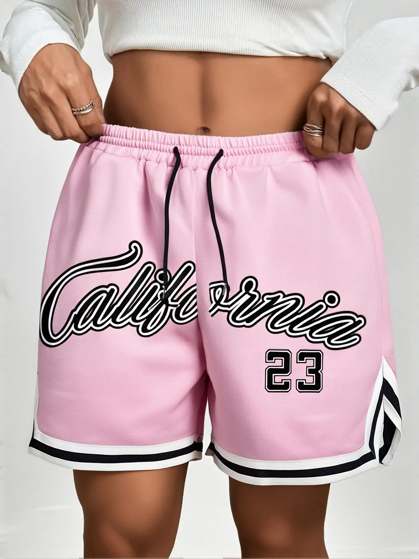 Women's Figure Print Basketball Shorts Casual Comfy Breathable Shorts for Summer, Ladies Bottoms for Daily Wear, Jersey Shorts, Streetwear Sports Shorts, Athleisure Casual Shorts, Casual Athletic Shorts, Breathable Fitness Shorts